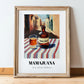 Mamajuana – Dominican Outdoor Café Scene, Dominican Beverage Still Life, in wooden frame leaning on the floor
