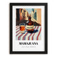 Mamajuana – Dominican Outdoor Café Scene, Dominican Beverage Still Life, in sleek black frame
