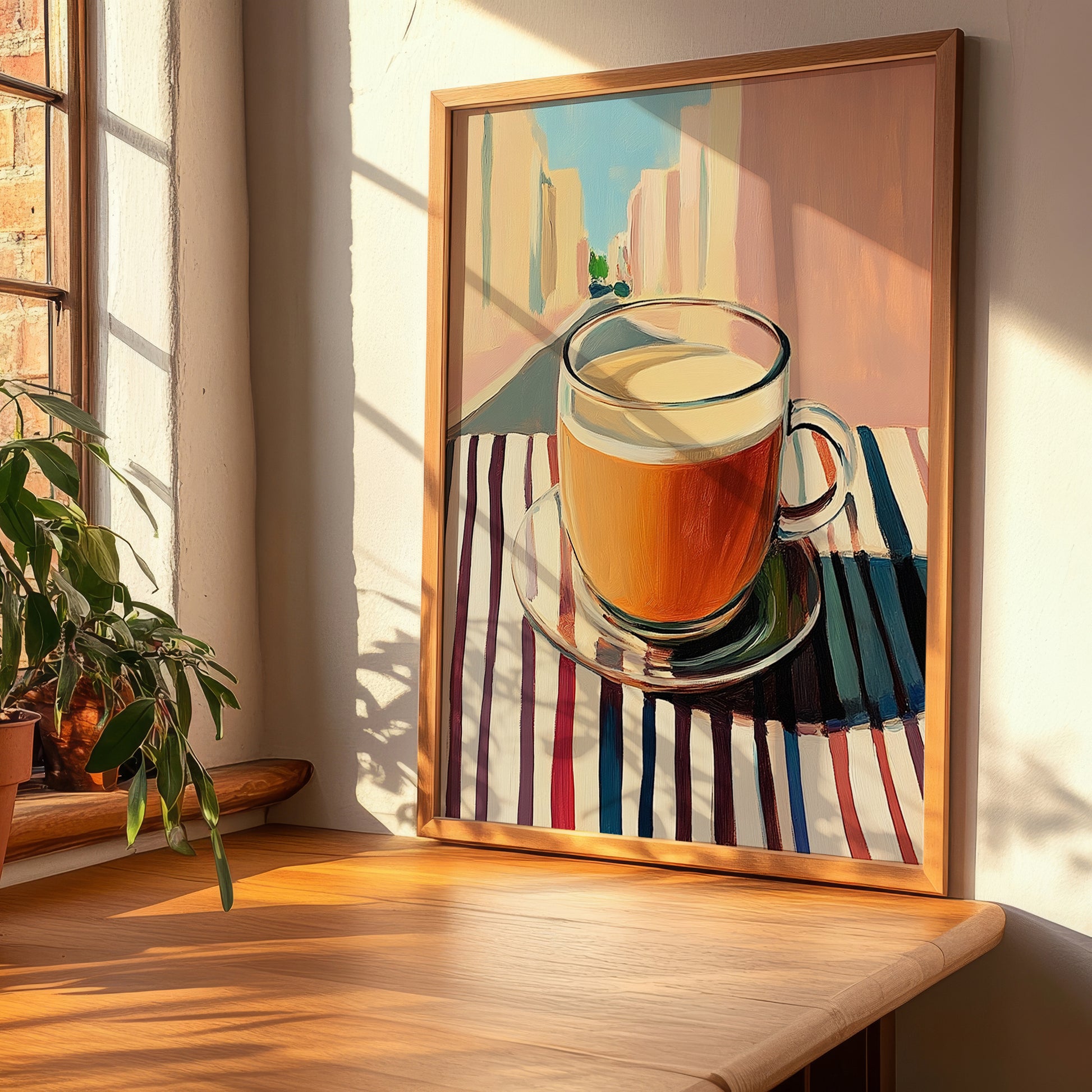 Karak – Qatari Urban Café Scene, Qatari Tea Print, clean layout with no caption