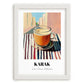 Karak – Qatari Urban Café Scene, Qatari Tea Print, placed in minimal white frame