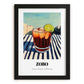 Zobo – Nigerian Street Café Scene, Nigerian Beverage Poster, in sleek black frame