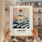 Lao-Lao – on Striped Tablecloth, Laos Spirit Poster, styled in a charming Paris street view