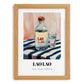Lao-Lao – on Striped Tablecloth, Laos Spirit Poster, set in oak frame