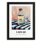 Lao-Lao – on Striped Tablecloth, Laos Spirit Poster, in sleek black frame
