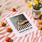 Vegetable Oil – on Striped Tablecloth, Pantry Print, unframed on coastal sand