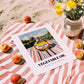Vegetable Oil – Italian Hillside Café View, Food Shelf Still Life, unframed on coastal sand