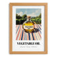 Vegetable Oil – Italian Hillside Café View, Food Shelf Still Life, set in oak frame
