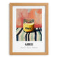 Ghee – on Striped Tablecloth, Ingredients Corner Wall Decor, set in oak frame