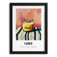 Ghee – on Striped Tablecloth, Ingredients Corner Wall Decor, in sleek black frame