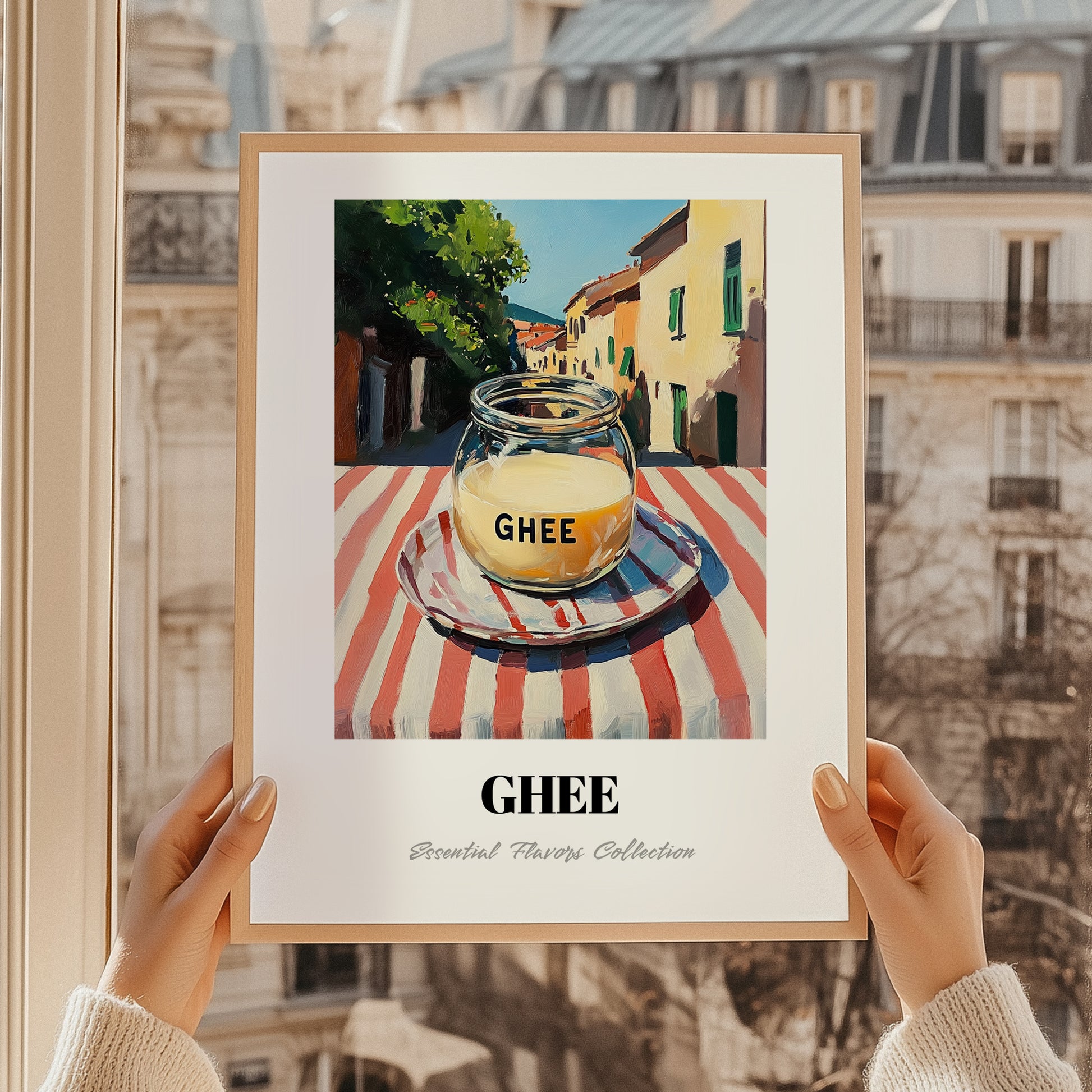 Ghee – Italian Street Café Scene, Pantry Painting, styled in a charming Paris street view