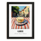 Ghee – Italian Street Café Scene, Pantry Painting, in sleek black frame