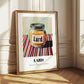 Lard – on Striped Tablecloth, Pantry Art