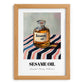 Sesame Oil – on Striped Tablecloth, Pantry Painting, set in oak frame