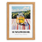 Sunflower Oil – Italian Hillside Café View, Ingredients Corner Painting, set in oak frame