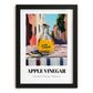 Apple Vinegar – Italian Urban Café Scene, Kitchen Storage Painting, in sleek black frame