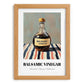 Balsamic Vinegar – on Striped Tablecloth, Pantry Painting, set in oak frame