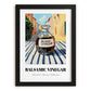Balsamic Vinegar – Italian Outdoor Café Scene, Pantry Still Life, in sleek black frame