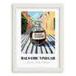 Balsamic Vinegar – Italian Outdoor Café Scene, Pantry Still Life, placed in minimal white frame