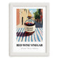 Red Wine Vinegar – Italian Café on the Corner, Pantry Wall Decor, placed in minimal white frame