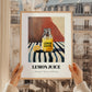 Lemon Juice – on Striped Tablecloth, Ingredients Corner Wall Art, styled in a charming Paris street view