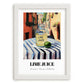 Lime Juice – Italian Street Café Scene, Pantry Still Life, placed in minimal white frame