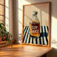 Soy Sauce – on Striped Tablecloth, Food Stash Print, clean layout with no caption
