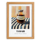 Tamari – on Striped Tablecloth, Pantry Still Life, set in oak frame