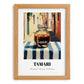 Tamari – Italian Café on the Corner, Dry Goods Illustration, set in oak frame