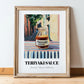 Teriyaki Sauce – Italian Urban Café Scene, Pantry Painting, in wooden frame leaning on the floor