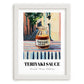 Teriyaki Sauce – Italian Urban Café Scene, Pantry Painting, placed in minimal white frame