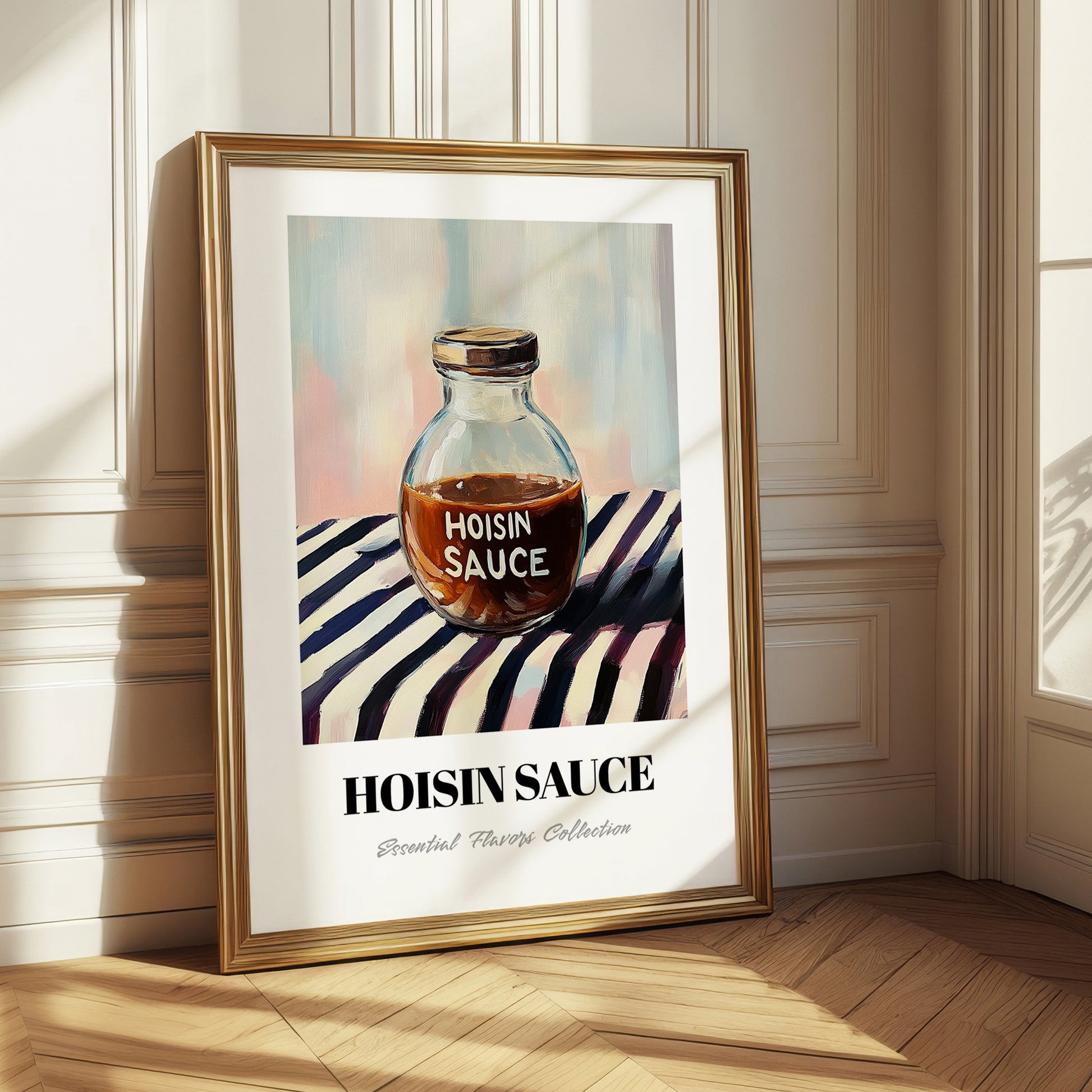 Hoisin Sauce – on Striped Tablecloth, Larder Wall Decor
