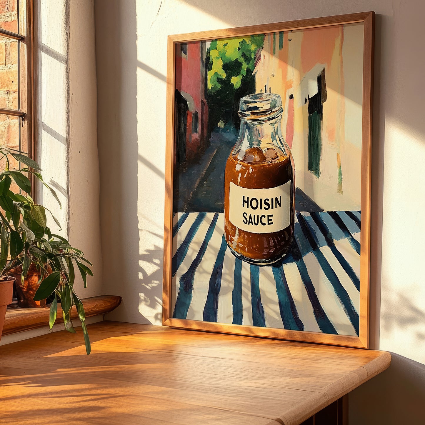 Hoisin Sauce – Italian Outdoor Café Scene, Larder Art, clean layout with no caption