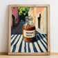Hoisin Sauce – Italian Outdoor Café Scene, Larder Art, no-text version framed in wood
