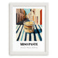 Miso Paste – Italian Street Café Scene, Dry Goods Painting, placed in minimal white frame