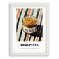 Miso Paste – on Striped Tablecloth, Larder Wall Art, placed in minimal white frame