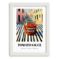 Tomato Sauce – Italian Street Café Scene, Grocery Wall Illustration, placed in minimal white frame