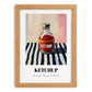 Ketchup – on Striped Tablecloth, Grocery Still Life, set in oak frame