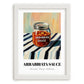 Arrabbiata Sauce – on Striped Tablecloth, Dry Goods Poster, placed in minimal white frame