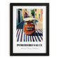 Pomodoro Sauce – Italian Street Café Scene, Food Stash Illustration, in sleek black frame
