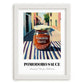 Pomodoro Sauce – Italian Street Café Scene, Food Stash Illustration, placed in minimal white frame
