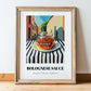 Bolognese Sauce – Italian Street Café Scene, Pantry Print, in wooden frame leaning on the floor