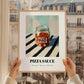 Pizza Sauce – on Striped Tablecloth, Food Stash Wall Decor, styled in a charming Paris street view