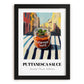 Putanesca Sauce – Italian Outdoor Café Scene, Food Shelf Wall Decor, in sleek black frame