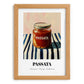 Passata – on Striped Tablecloth, Food Shelf Poster, set in oak frame