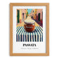 Passata – Italian Street Café Scene, Ingredients Corner Poster, set in oak frame
