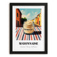 Mayonnaise – Italian Street Café Scene, Grocery Print, in sleek black frame