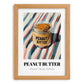 Peanut Butter – on Striped Tablecloth, Food Shelf Still Life, set in oak frame