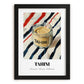Tahini – on Striped Tablecloth, Grocery Wall Decor, in sleek black frame