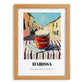 Harissa – Italian Urban Café Scene, Shelf Stock Wall Poster, set in oak frame