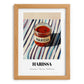 Harissa – on Striped Tablecloth, Pantry Wall Decor, set in oak frame
